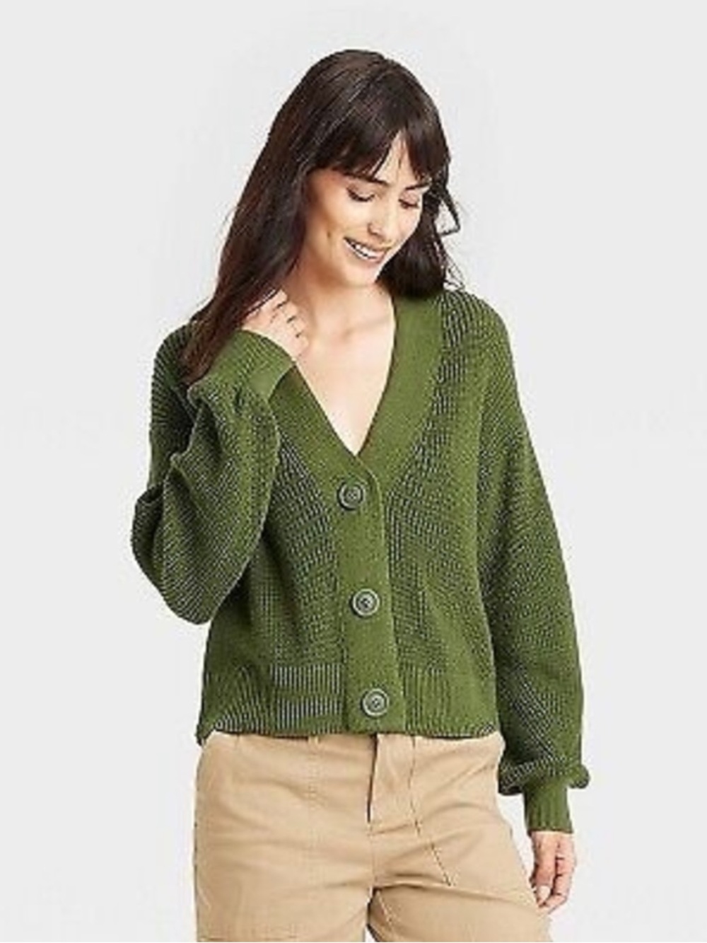 Universal Thread - Women’s Shaker Stitch
Button Up Slouchy Cardigan Olive